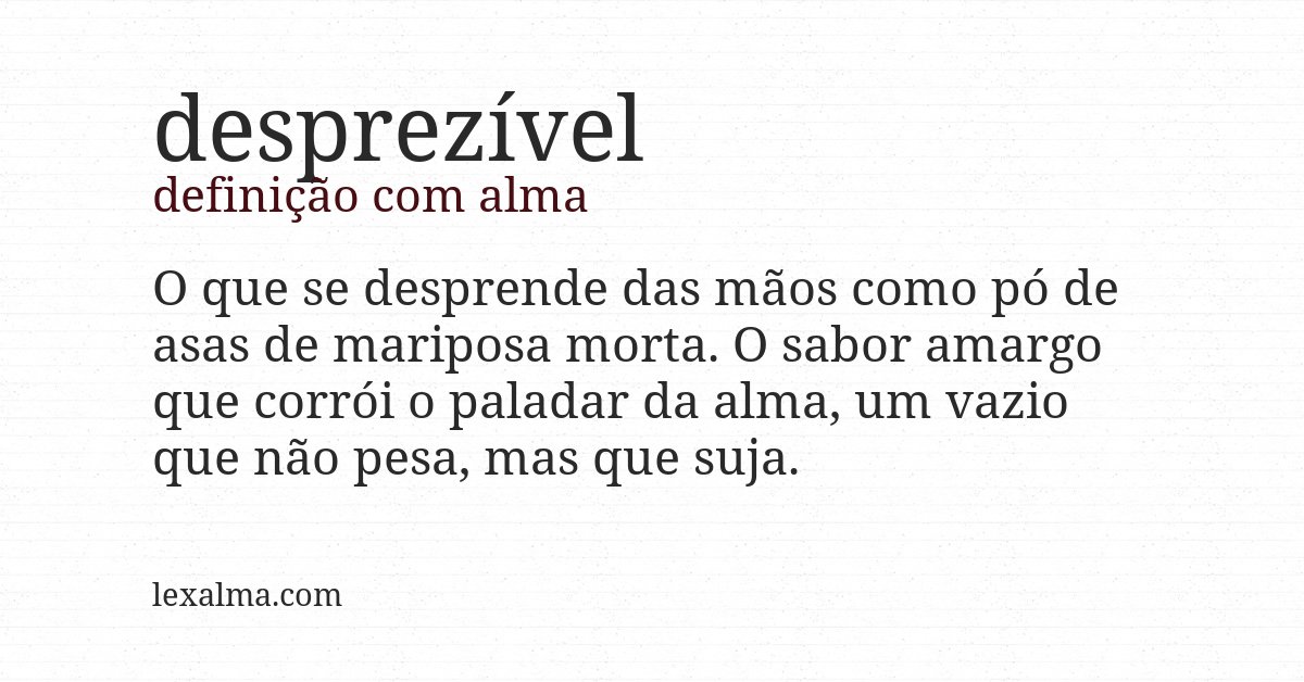 Definição com alma de desprezível