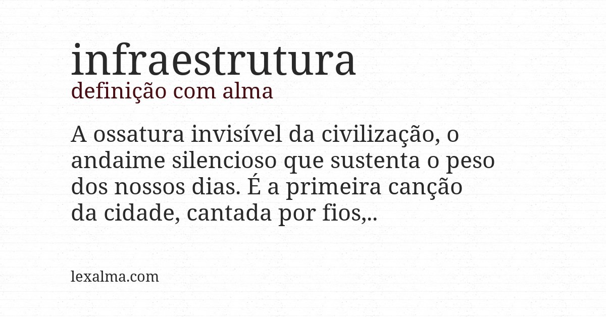 Definição com alma de infraestrutura
