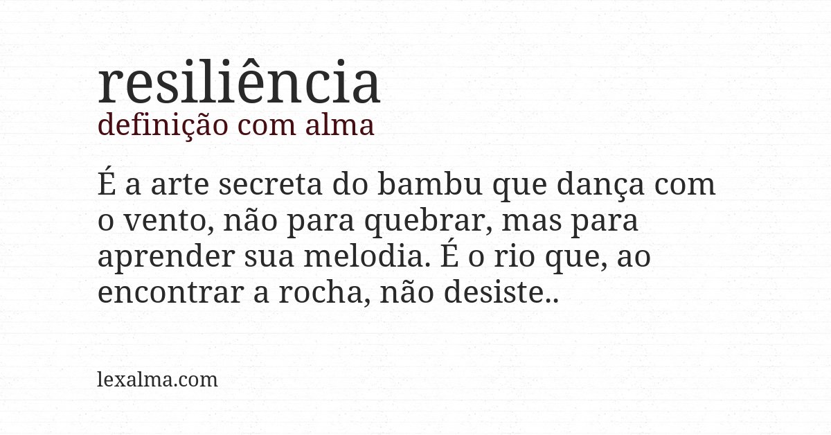 Definição com alma de resiliência