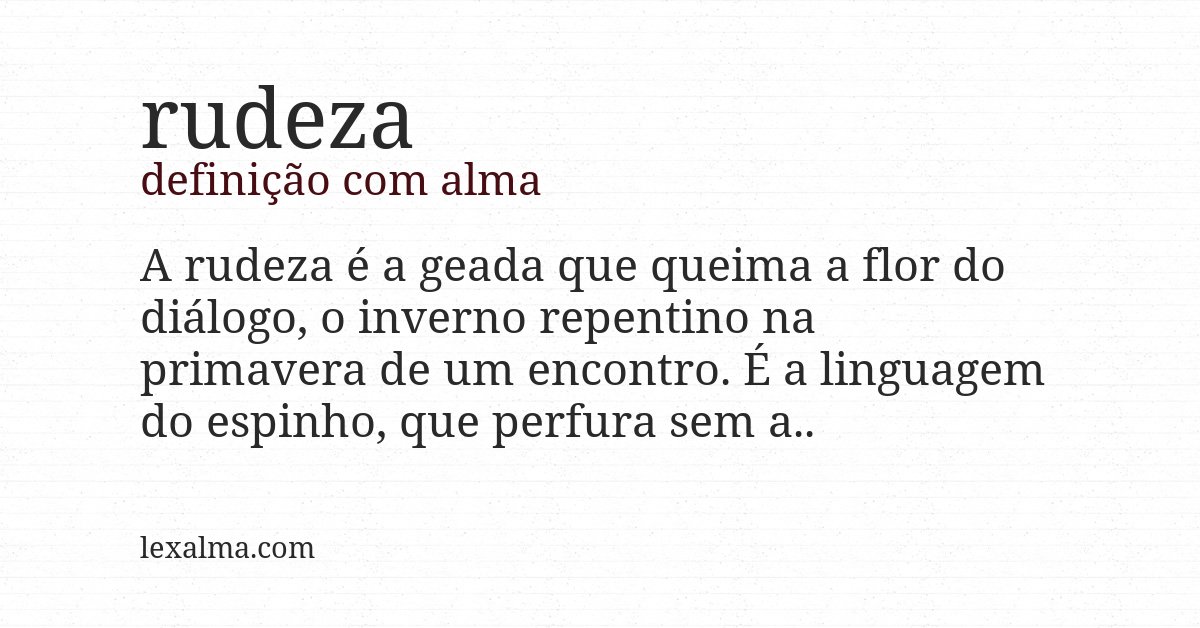 Definição com alma de rudeza