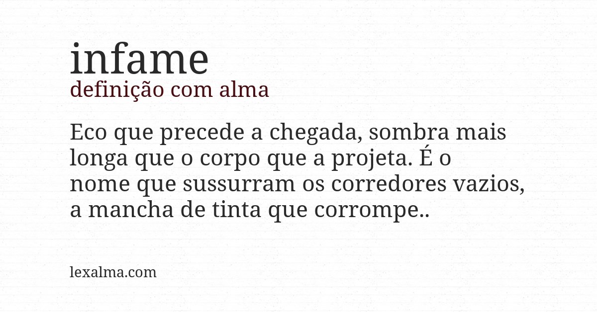 Definição com alma de infame