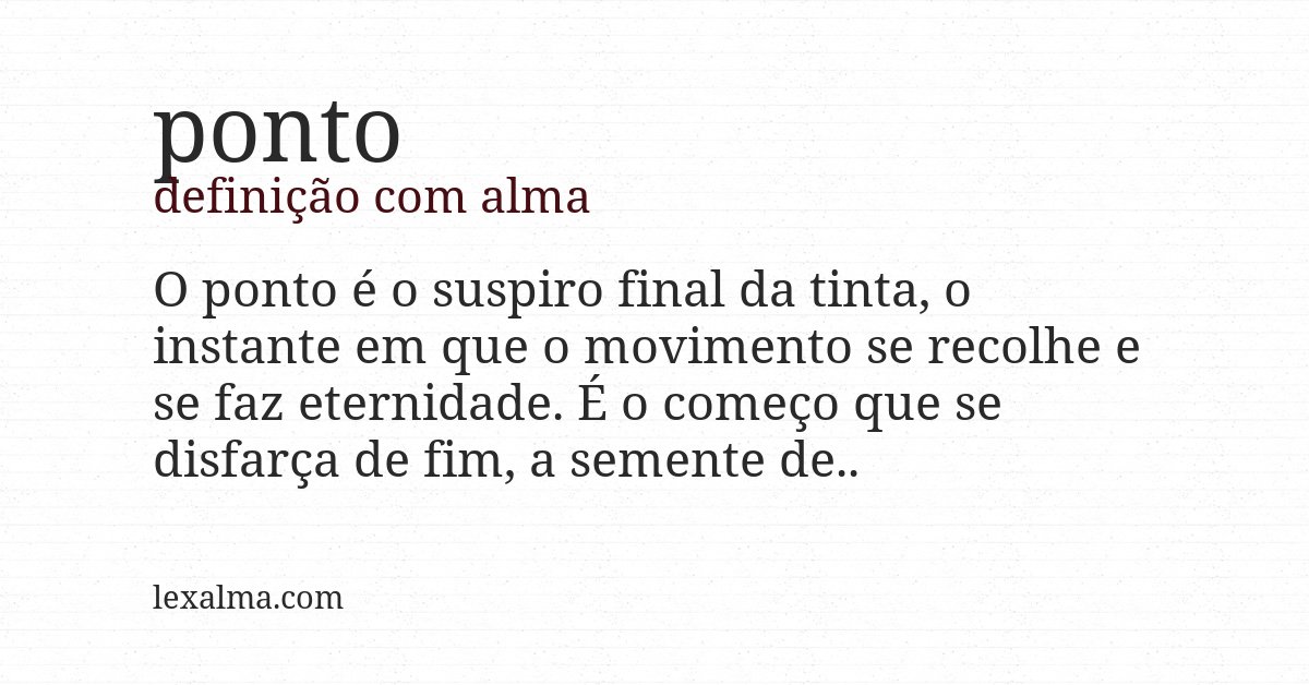 Definição com alma de ponto