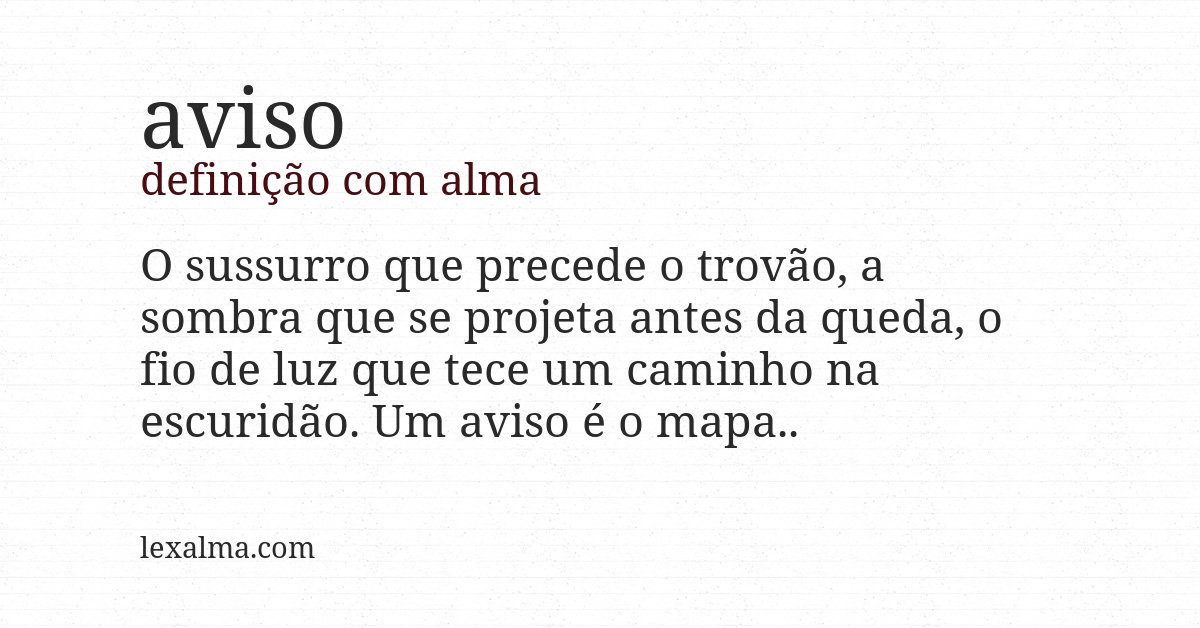 Definição com alma de aviso