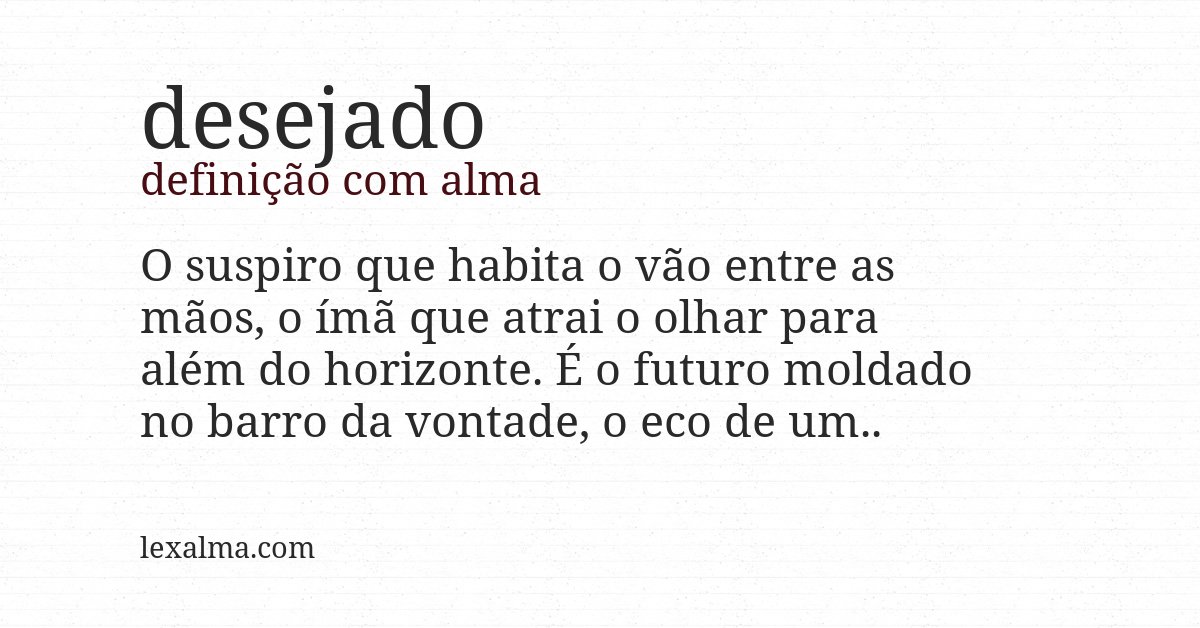 Definição com alma de desejado