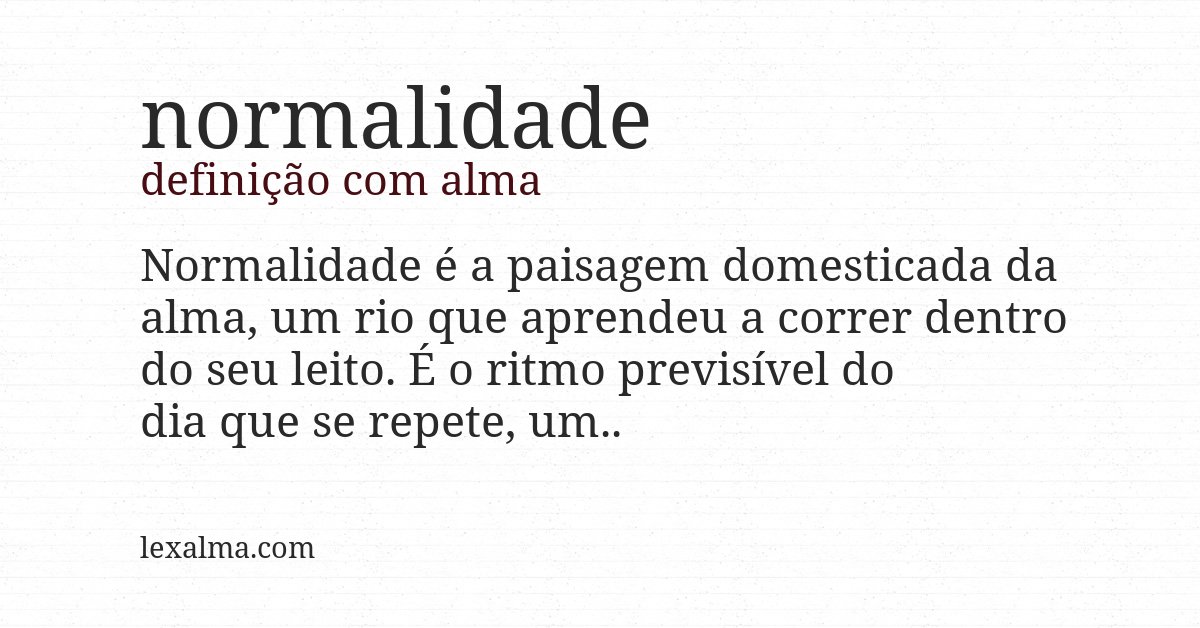 Definição com alma de normalidade