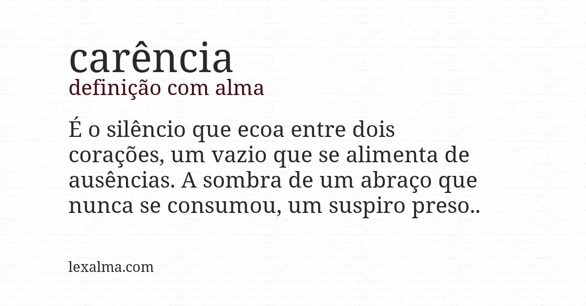 Definição com alma de carência