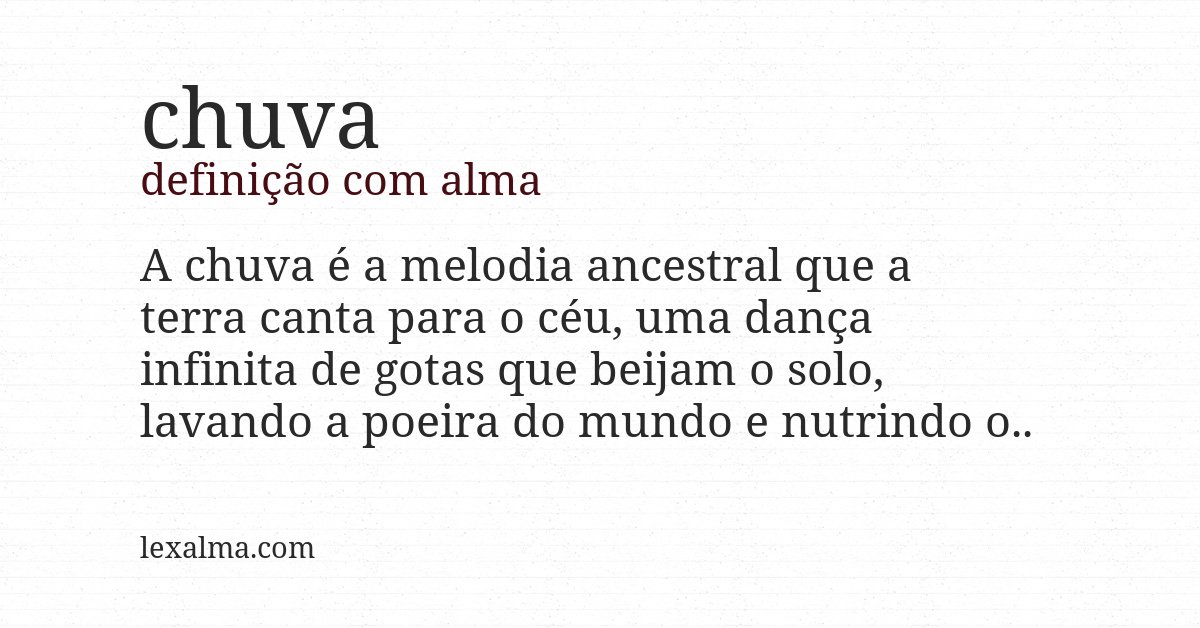 Definição com alma de chuva