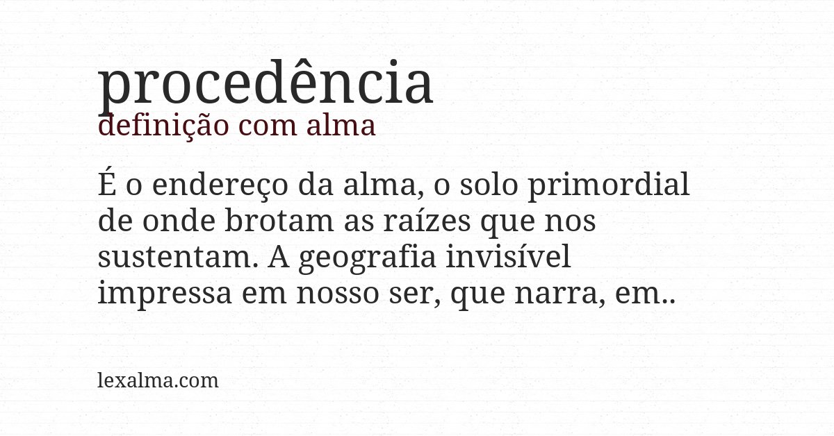 Definição com alma de procedência
