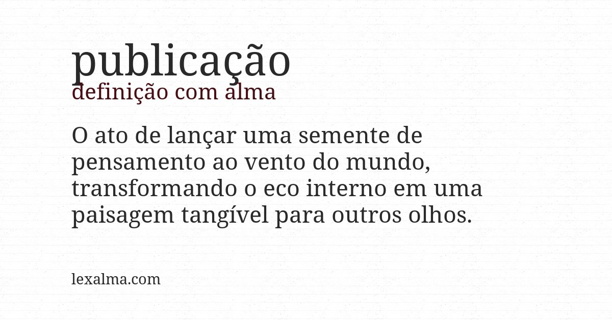 Definição com alma de publicação