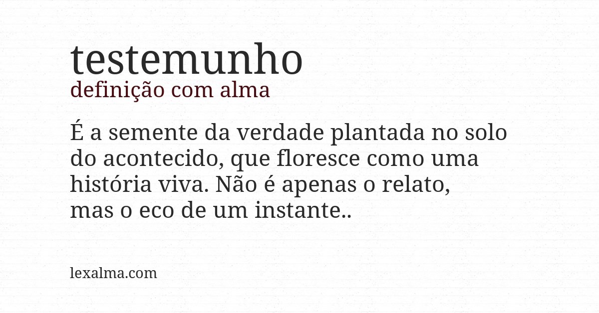 Definição com alma de testemunho