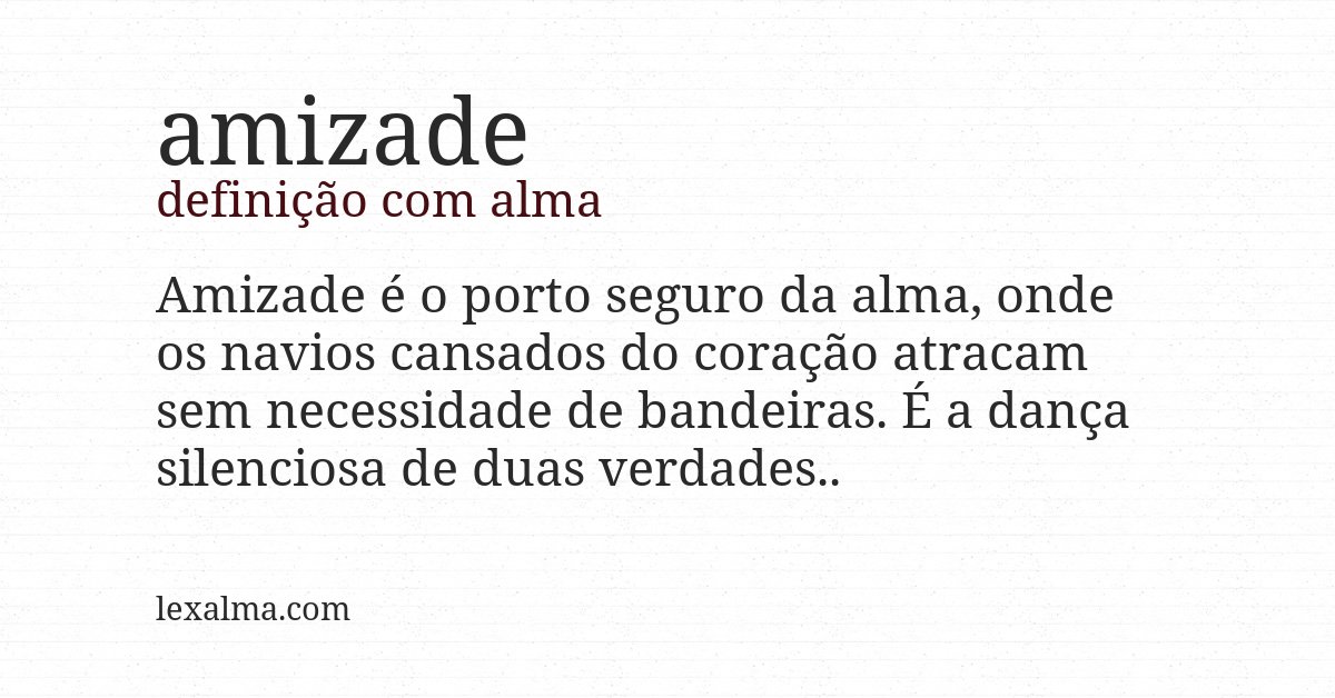 Definição com alma de amizade