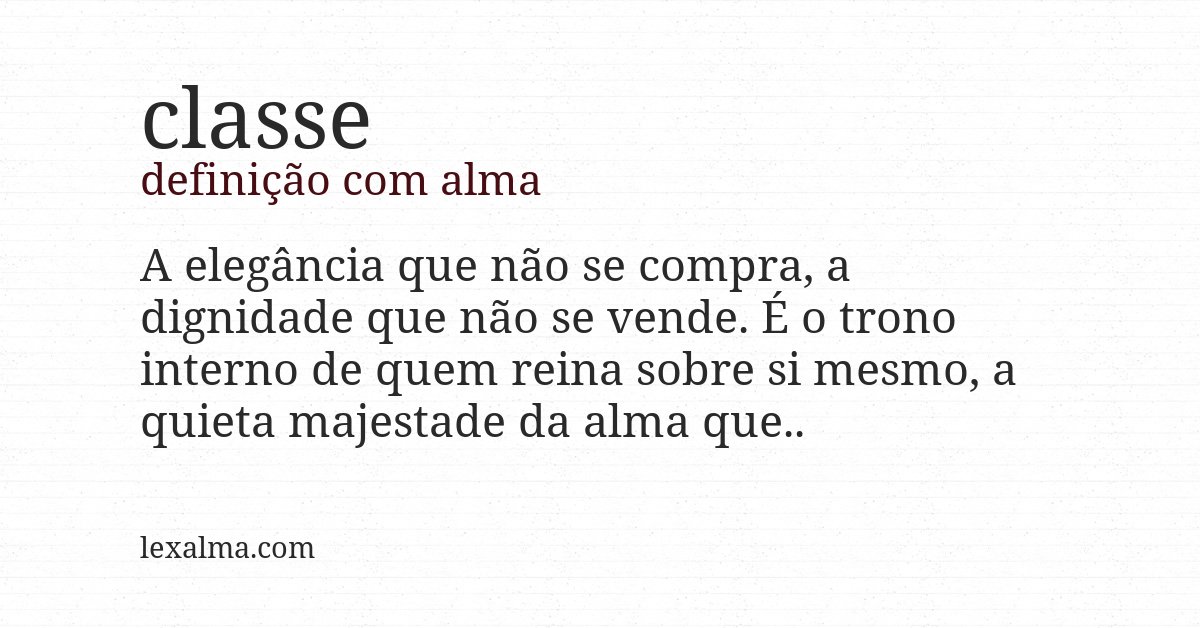 Definição com alma de classe