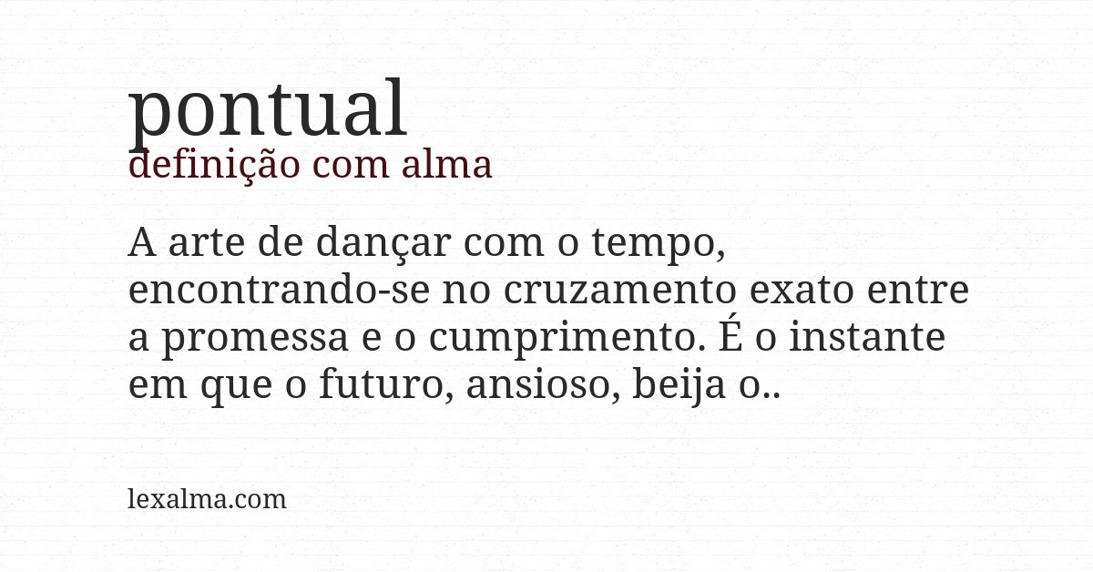 Definição com alma de pontual