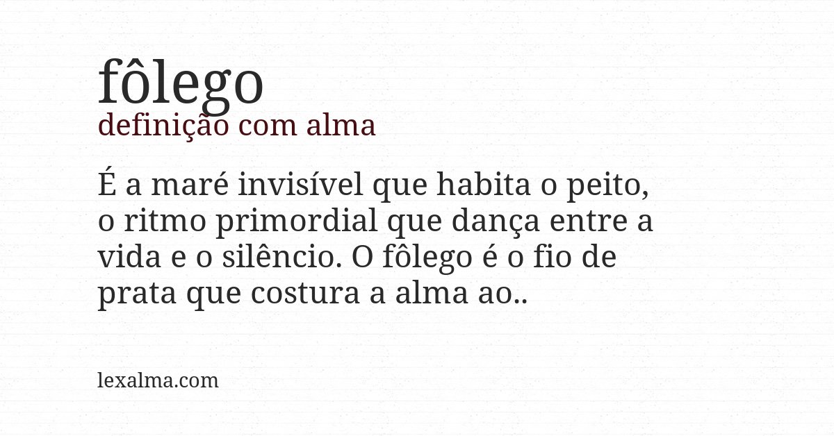 Definição com alma de fôlego