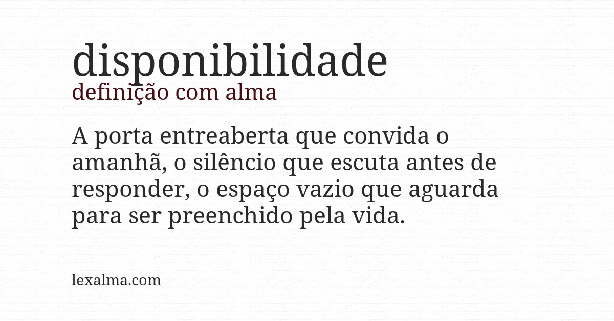 Definição com alma de disponibilidade