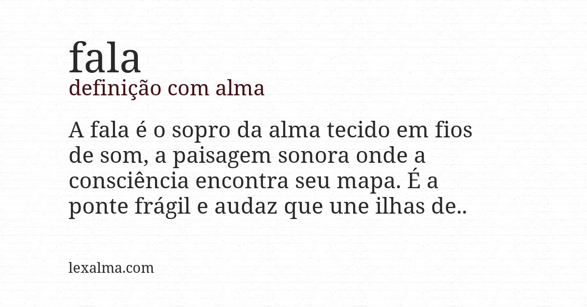 Definição com alma de fala