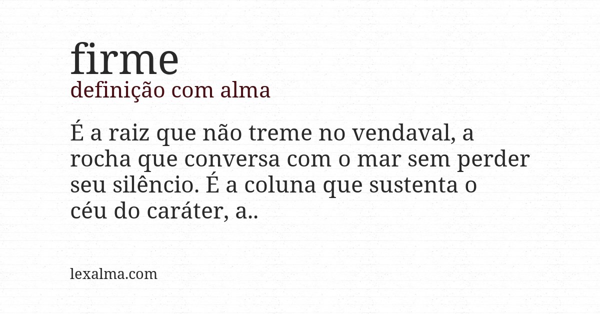 Definição com alma de firme