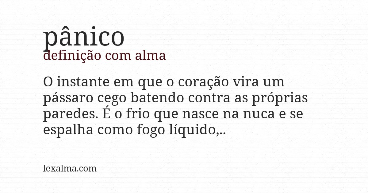 Definição com alma de pânico