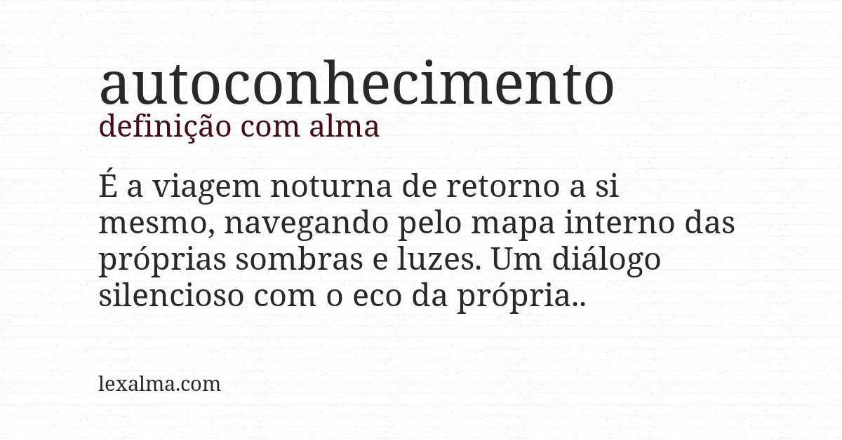 Definição com alma de autoconhecimento