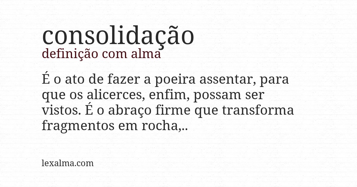 Definição com alma de consolidação