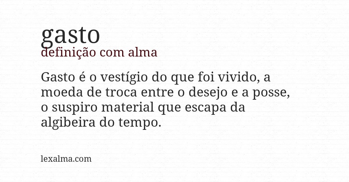 Definição com alma de gasto