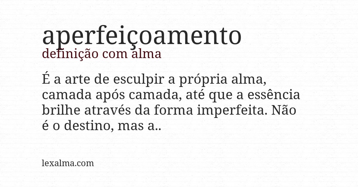 Definição com alma de aperfeiçoamento