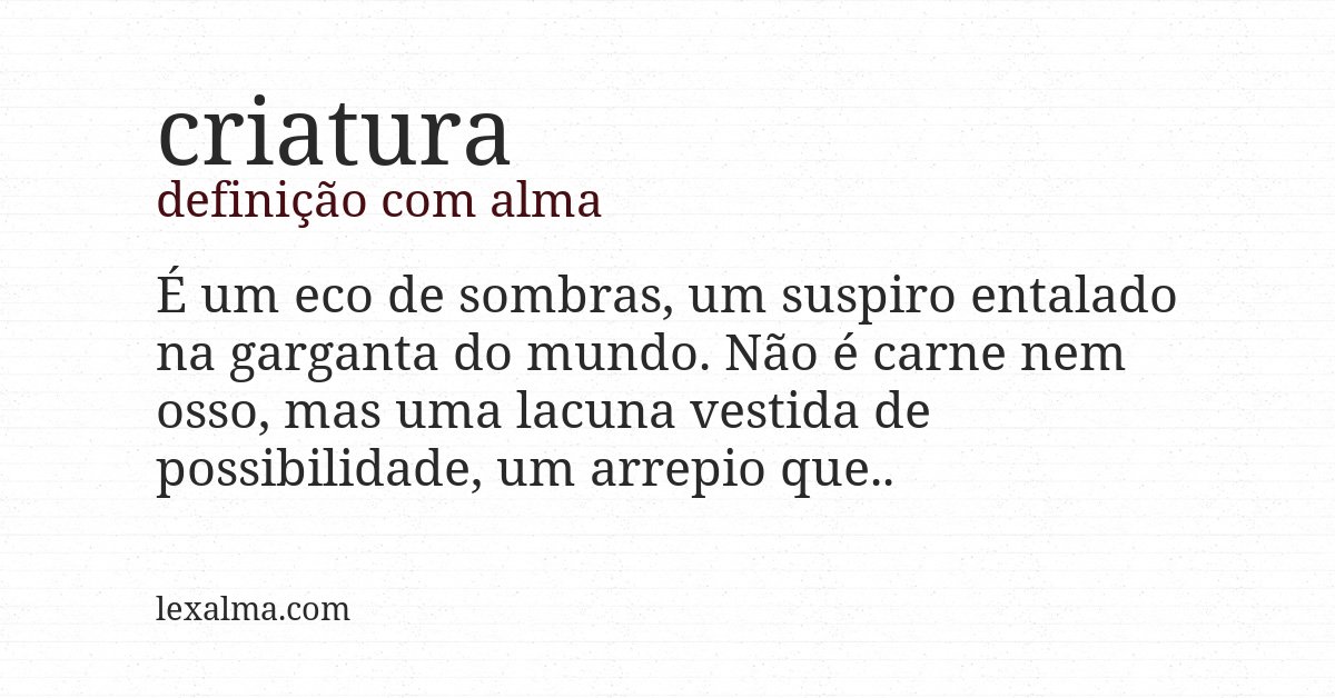 Definição com alma de criatura