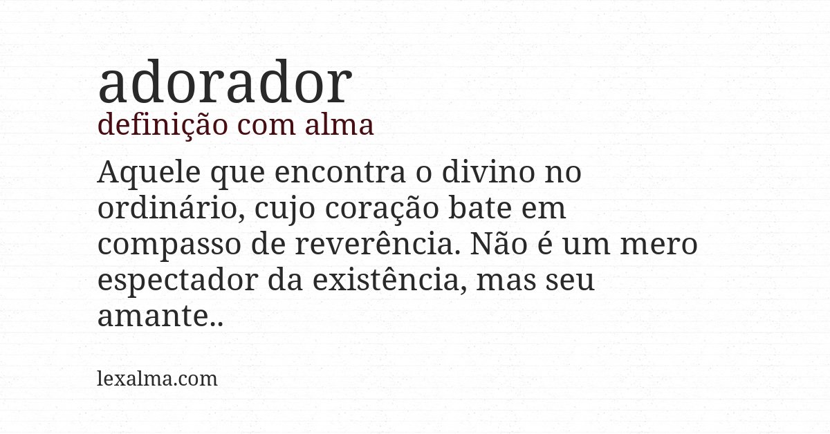 Definição com alma de adorador