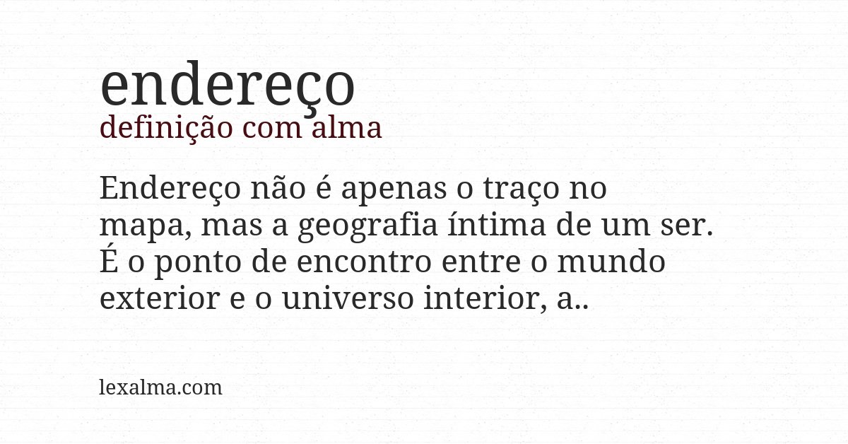 Definição com alma de endereço