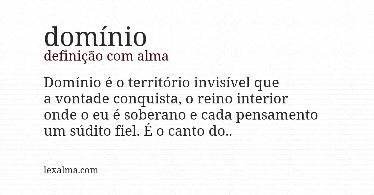 Definição com alma de domínio