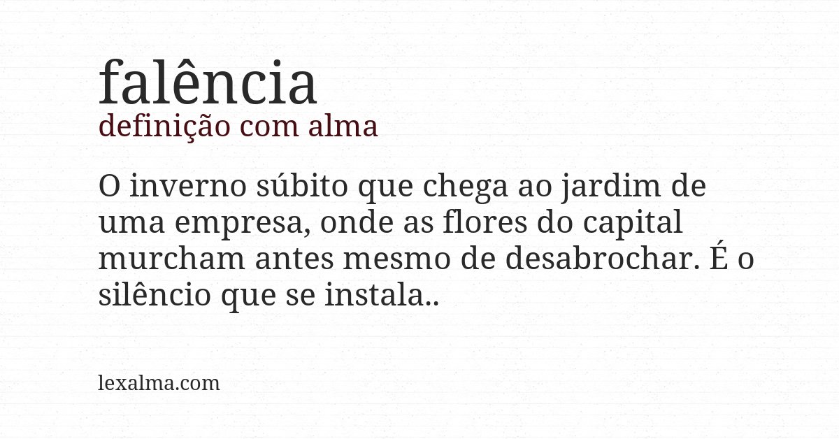 Definição com alma de falência