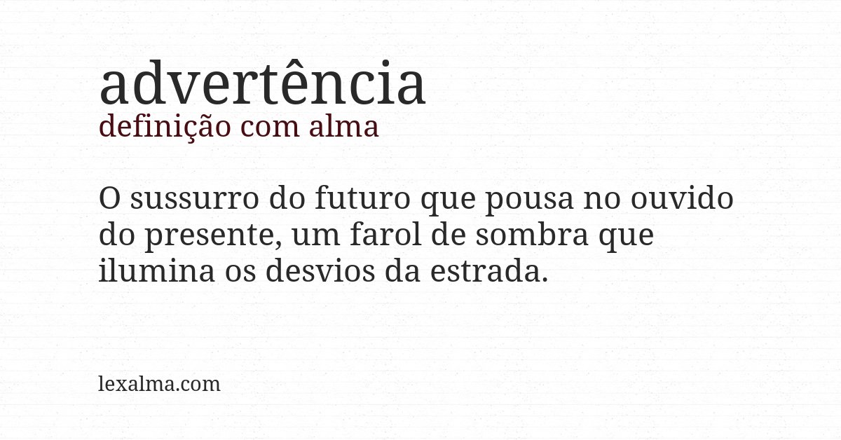 Definição com alma de advertência