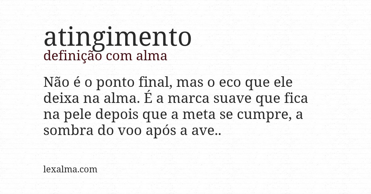 Definição com alma de atingimento