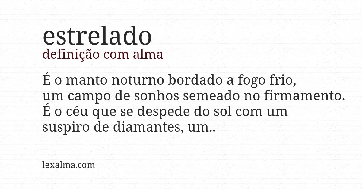 Definição com alma de estrelado