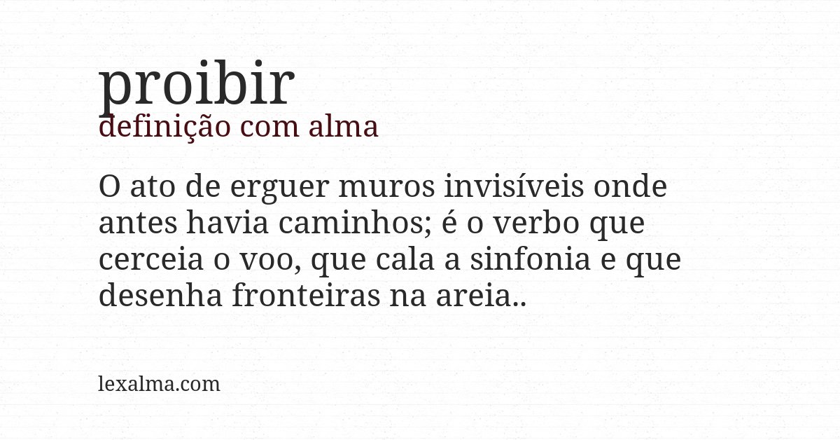 Definição com alma de proibir
