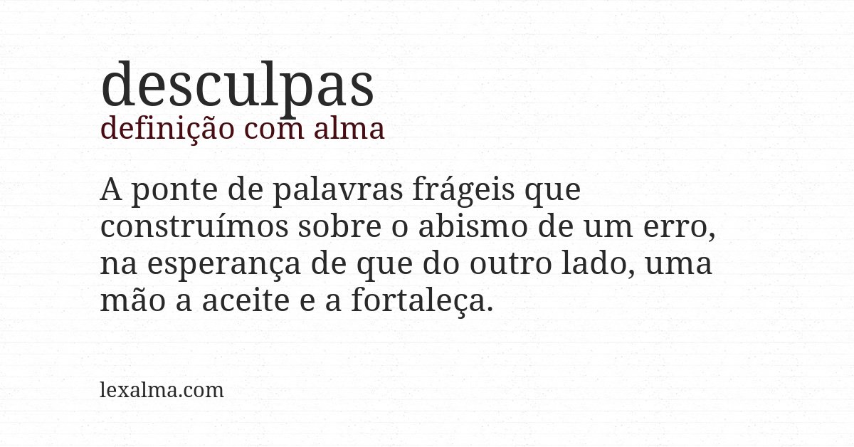 Definição com alma de desculpas