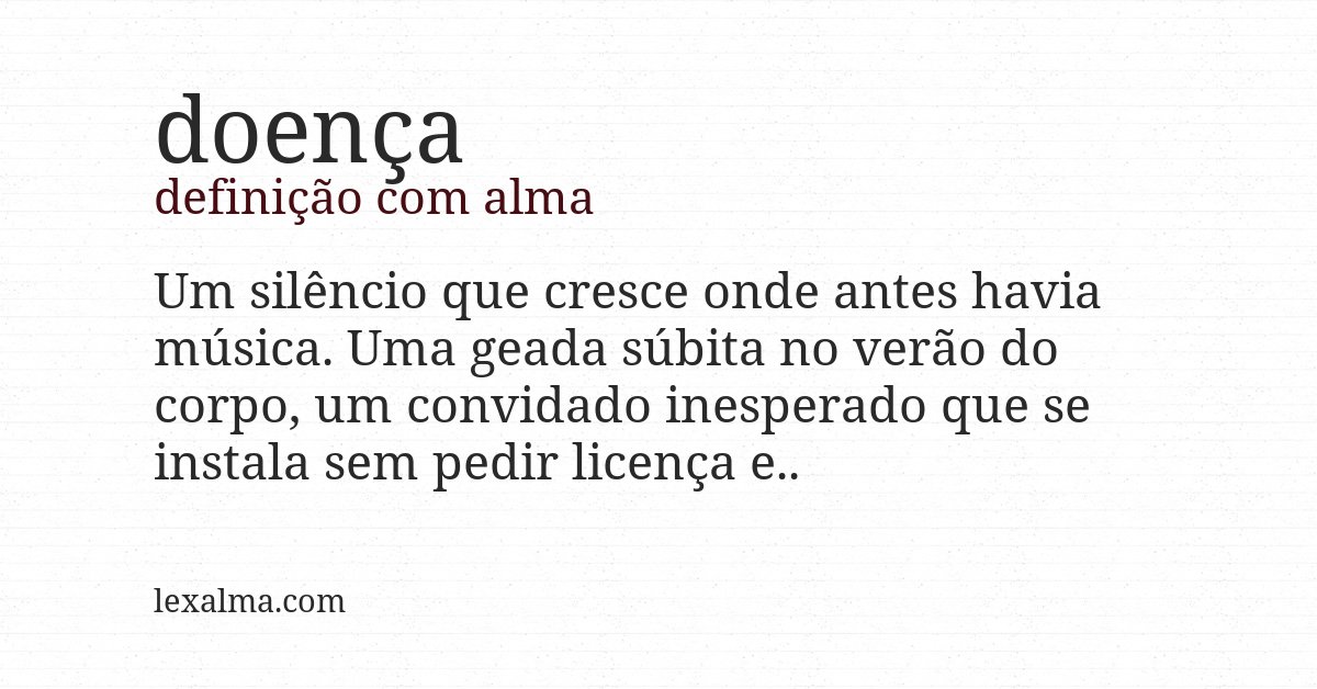 Definição com alma de doença