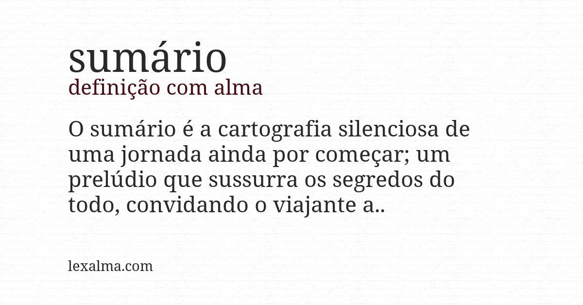 Definição com alma de sumário
