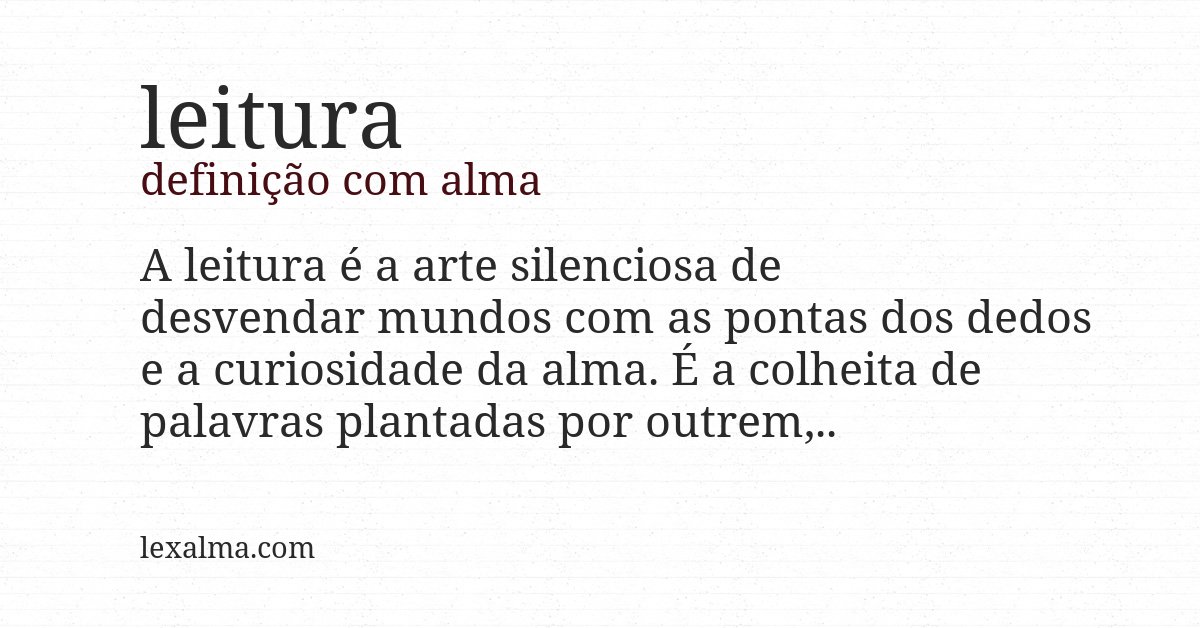 Definição com alma de leitura