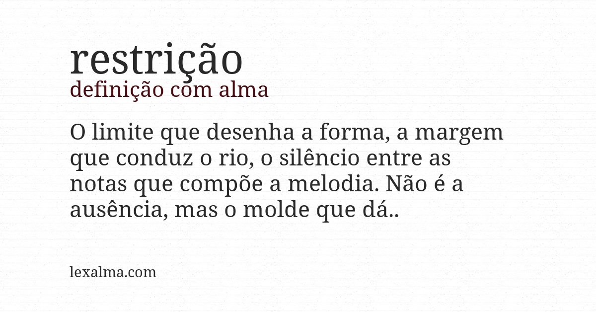 Definição com alma de restrição