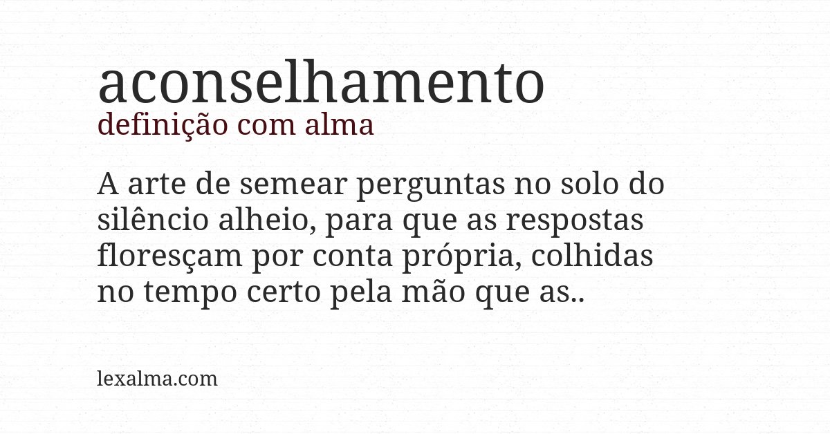 Definição com alma de aconselhamento