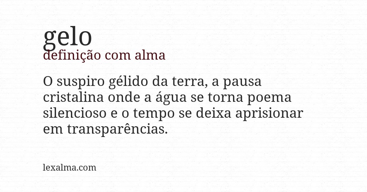 Definição com alma de gelo