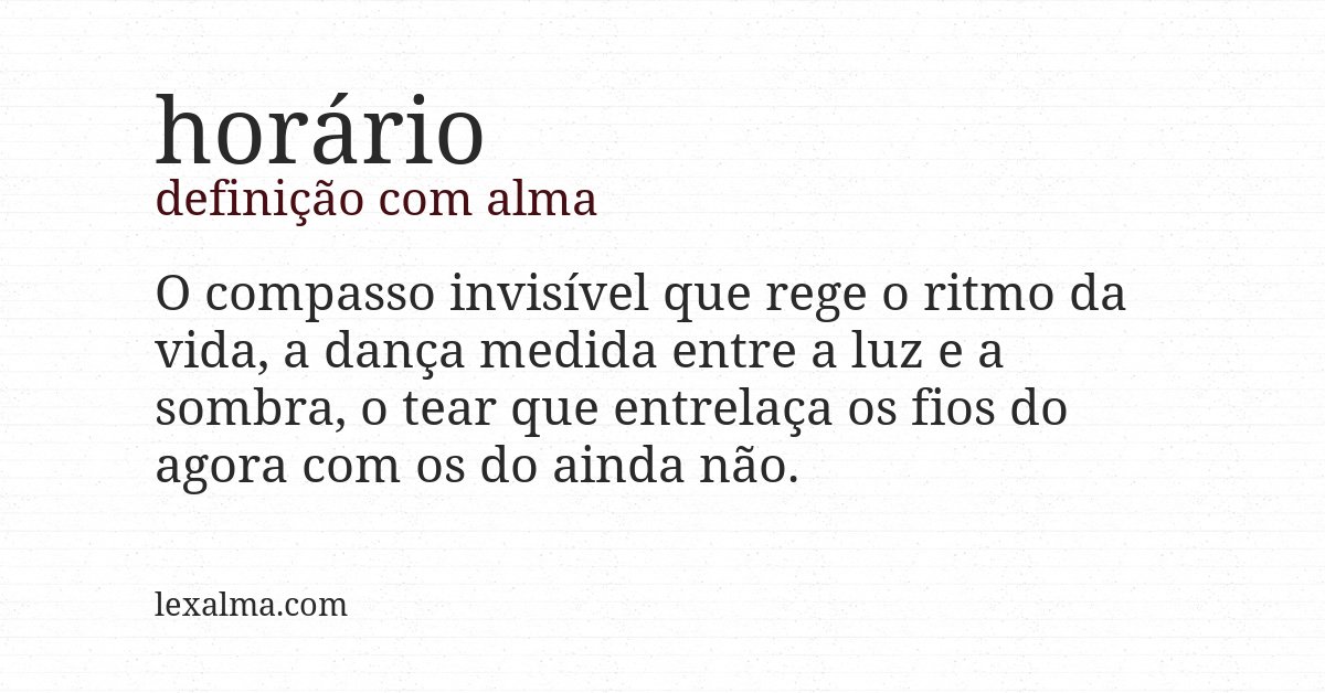 Definição com alma de horário
