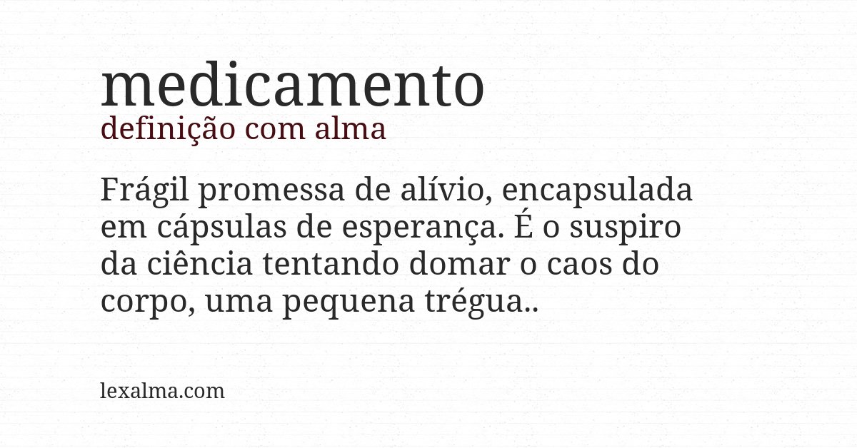 Definição com alma de medicamento