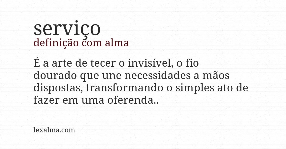 Definição com alma de serviço