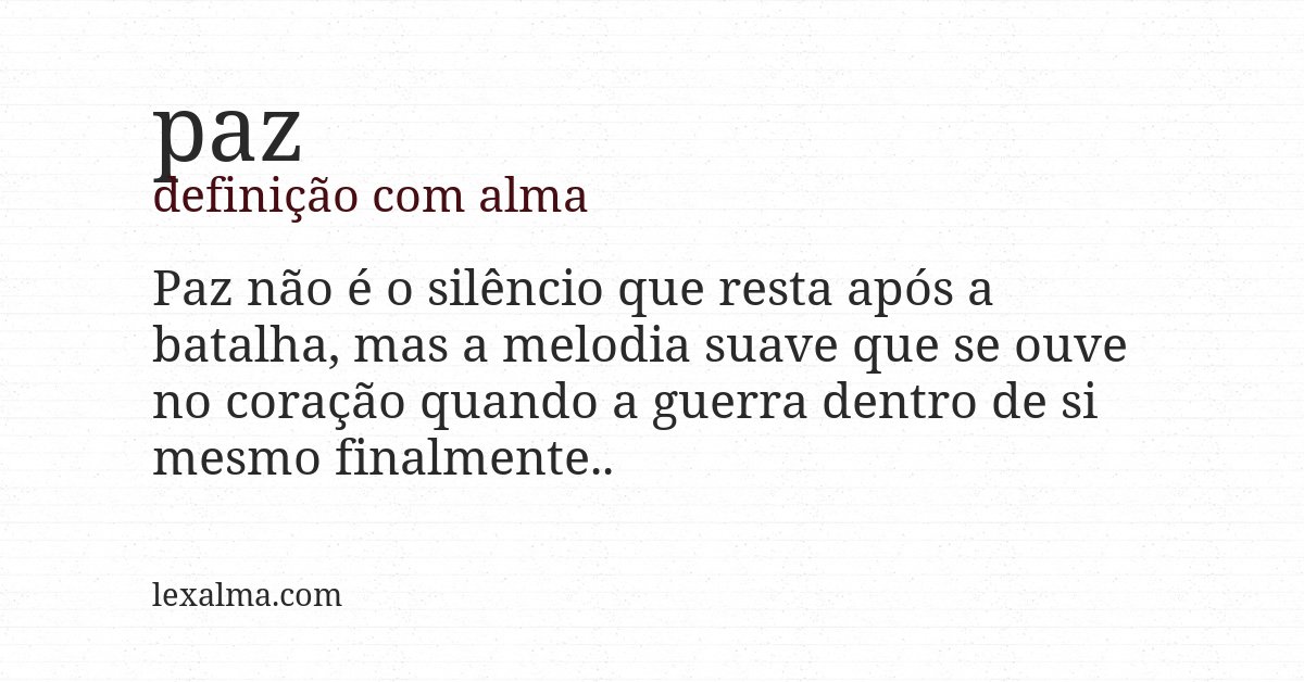 Definição com alma de paz