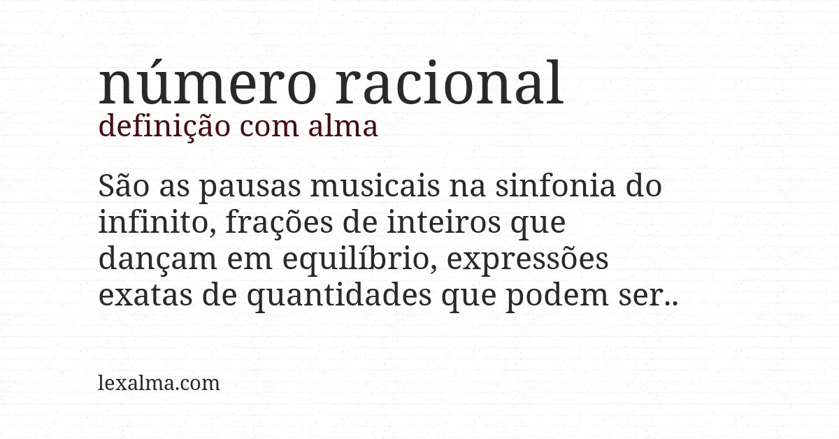 Definição com alma de número racional