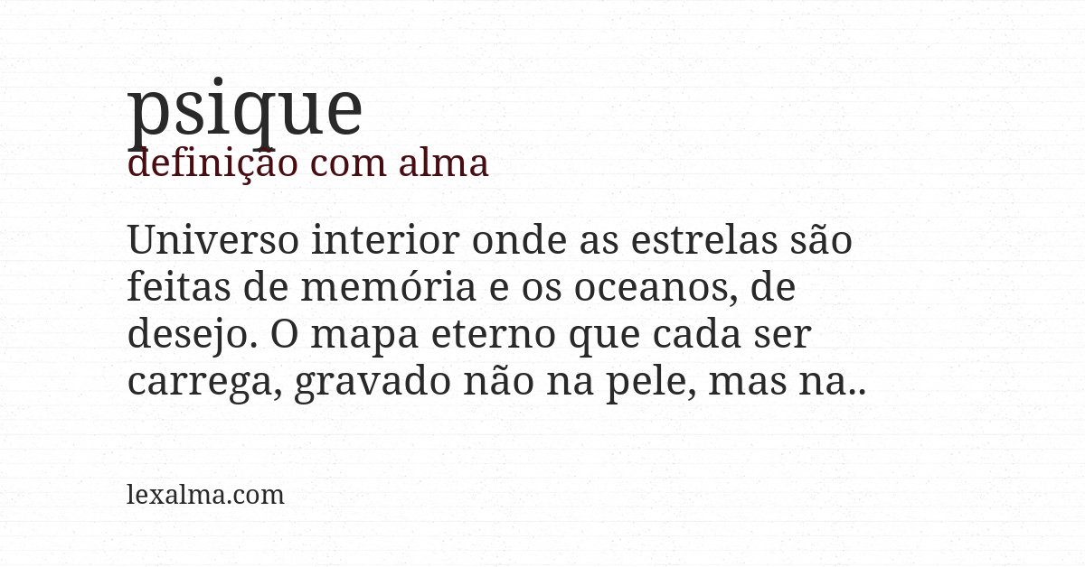 Definição com alma de psique