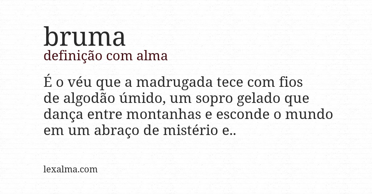 Definição com alma de bruma