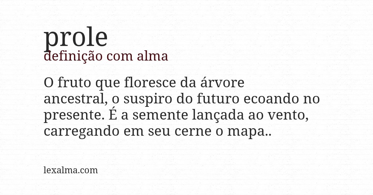 Definição com alma de prole
